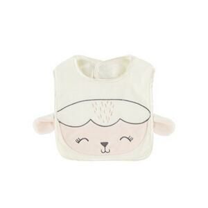 Super Soft Hook & Loop Closure Cloth Baby Bib - Lamb Pink & Cream Color Easter